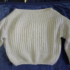 Dreamers - Gray Knit Off Shoulder Sweater - S/M